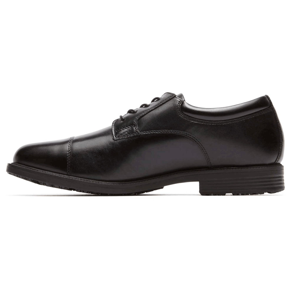 Rockport Dress Shoes For Mens Black - Essential Details Waterproof Cap Toe - GS8715903